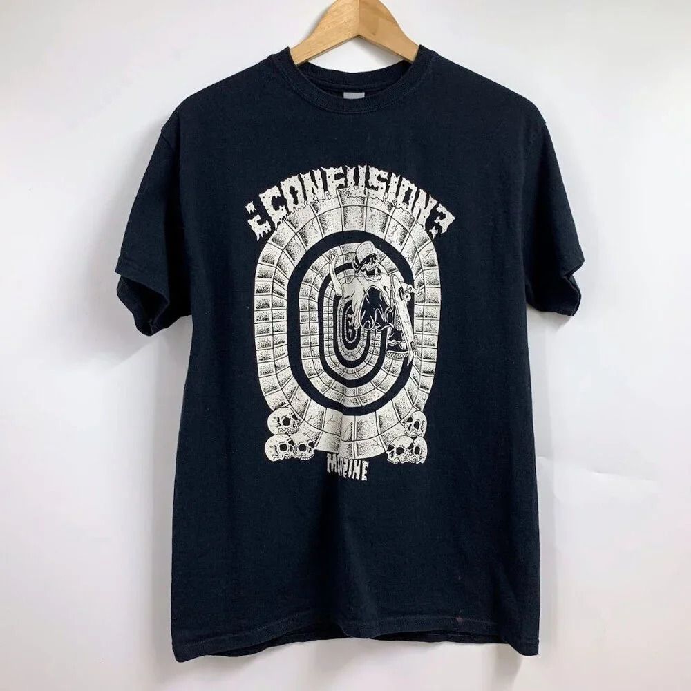 Confusion Skate Magazine Men's Vintage Skate Spiral Short Sleeve Shirt SZ M